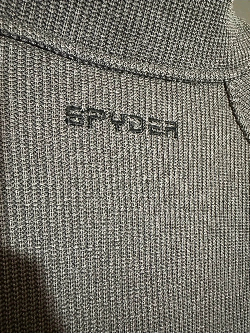 Spyder Men's Ribbed Half-Zip Pullover in Gray and Black